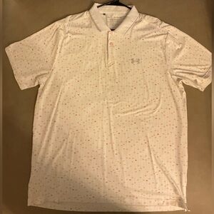 Under Armour Men's White and Orange Polo Shirt